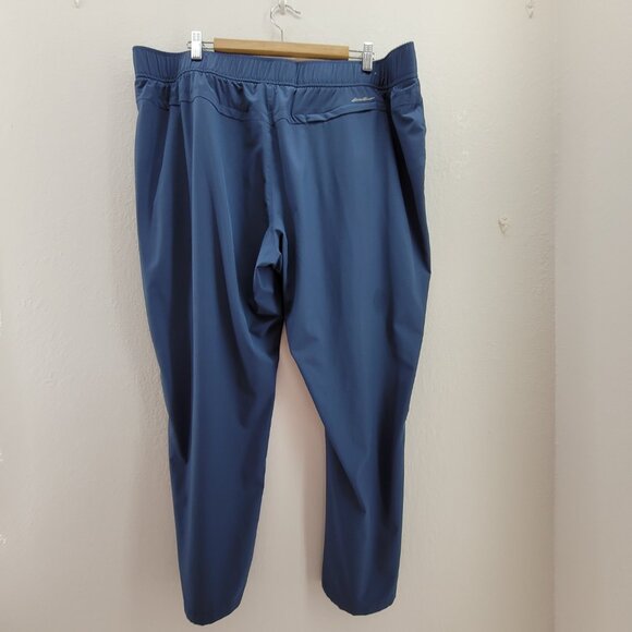 Eddie Bauer Traveler Ankle Pants Womens XXL Blue High Rise Elastic Waist Pocket - Picture 2 of 12